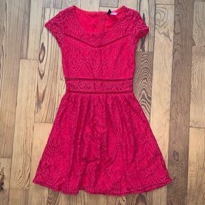 Lace red summer dress